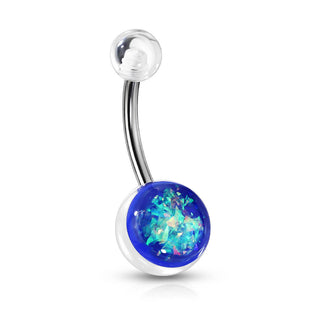 Bauchnabelpiercing Opal Silber
