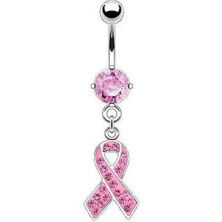 Bauchnabelpiercing Brustkrebsschleife beweglich Zirkonia
