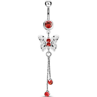 Bauchnabelpiercing Schmetterling beweglich Zirkonia Silber