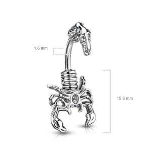 Bauchnabelpiercing Skorpion Zirkonia Silber
