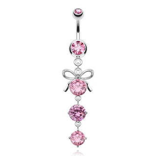 Bauchnabelpiercing Schleife beweglich Zirkonia Silber