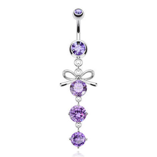 Bauchnabelpiercing Schleife beweglich Zirkonia Silber