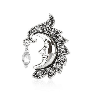 Bauchnabelpiercing Top Down Mond Zirkonia Silber