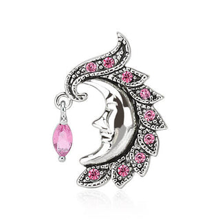 Bauchnabelpiercing Top Down Mond Zirkonia Silber