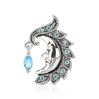 Bauchnabelpiercing Top Down Mond Zirkonia Silber