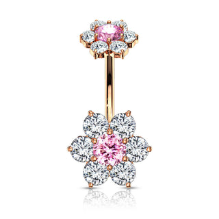 Bauchnabelpiercing Blume Zirkonia Innengewinde