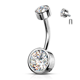 Bauchnabelpiercing Zirkonia Rund Innengewinde