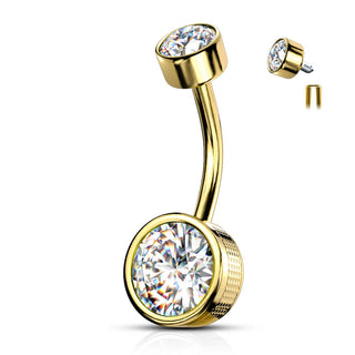 Bauchnabelpiercing Zirkonia Rund Innengewinde