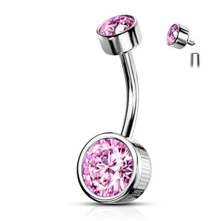 Bauchnabelpiercing Zirkonia Rund Innengewinde