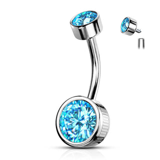 Bauchnabelpiercing Zirkonia Rund Innengewinde