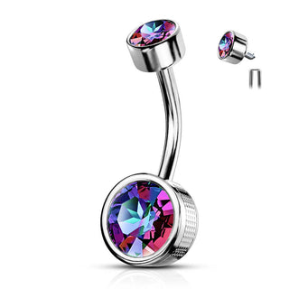 Bauchnabelpiercing Zirkonia Rund Innengewinde