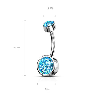 Bauchnabelpiercing Zirkonia Rund Innengewinde