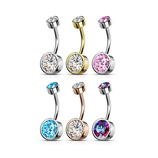 Bauchnabelpiercing Zirkonia Rund Innengewinde