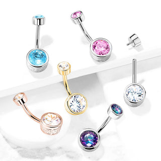Bauchnabelpiercing Zirkonia Rund Innengewinde