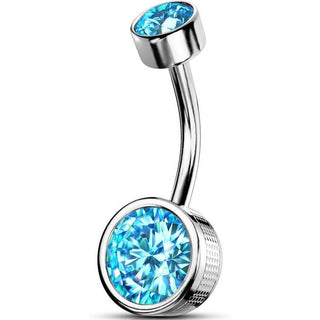 Bauchnabelpiercing Zirkonia Rund Innengewinde