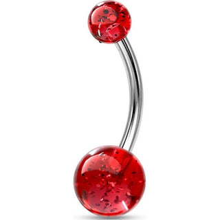 Bauchnabelpiercing Acryl Glitzer Kugel