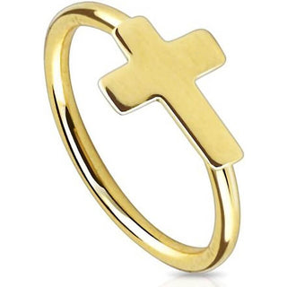 Ring Kreuz PVD Biegbar