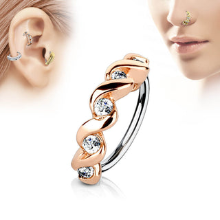 Ring Gedreht Zirkonia Biegbar