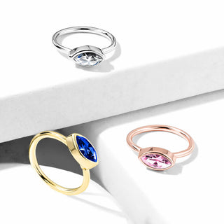Ring Marquise Schliff Zirkonia Biegbar