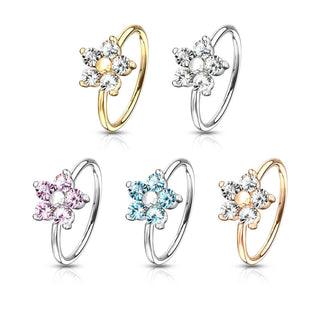 Ring Blume Zirkonia Biegbar