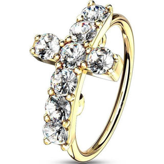 Ring Kreuz Zirkonia Biegbar