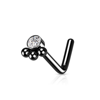 Nasenstecker L-Form Zirkonia