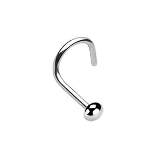 Nasenstecker Kugel Stachel Halbkugel Silber