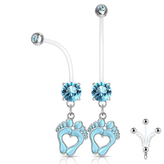 Bauchnabelpiercing Babyfüße beweglich Zirkonia