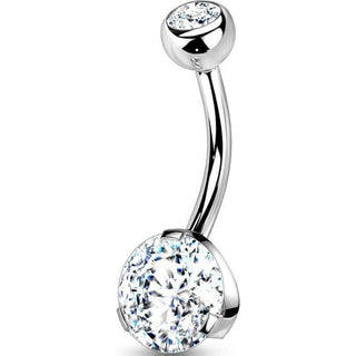 Bauchnabelpiercing Zirkonia Rund Silber