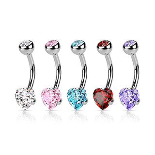 Bauchnabelpiercing Herz Zirkonia