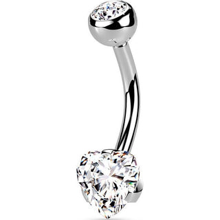 Bauchnabelpiercing Herz Zirkonia