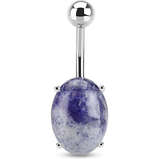 Bauchnabelpiercing Oval Sodalith Halbedelstein