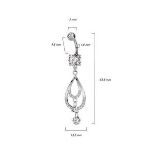 Bauchnabelpiercing Tropfen beweglich Zirkonia
