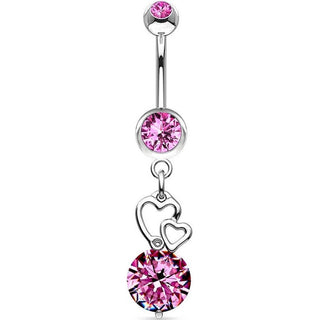 Bauchnabelpiercing Herz beweglich Zirkonia Silber