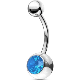 Bauchnabelpiercing Kugel Opal Silber