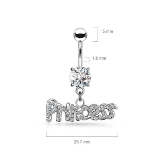 Bauchnabelpiercing PRINCESS beweglich Zirkonia