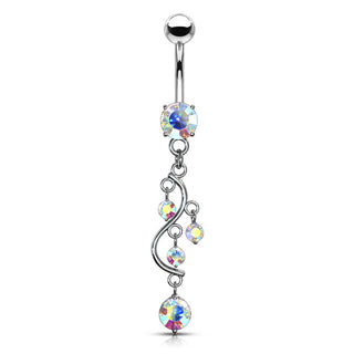 Bauchnabelpiercing Weinrebe beweglich Zirkonia