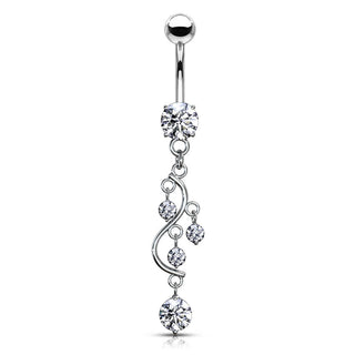 Bauchnabelpiercing Weinrebe beweglich Zirkonia