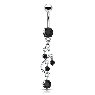 Bauchnabelpiercing Weinrebe beweglich Zirkonia