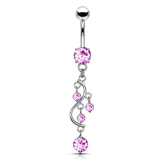 Bauchnabelpiercing Weinrebe beweglich Zirkonia
