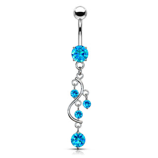 Bauchnabelpiercing Weinrebe beweglich Zirkonia