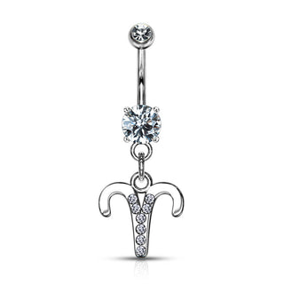 Bauchnabelpiercing Sternzeichen beweglich Zirkonia Silber