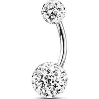 Bauchnabelpiercing Kugel Zirkonia Silber Innengewinde