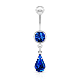Bauchnabelpiercing Tropfen beweglich Zirkonia Silber
