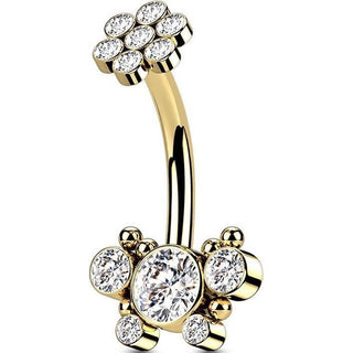 Bauchnabelpiercing Blumen Zirkonia Innengewinde