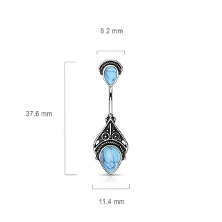 Bauchnabelpiercing Vintage Türkis Halbedelstein