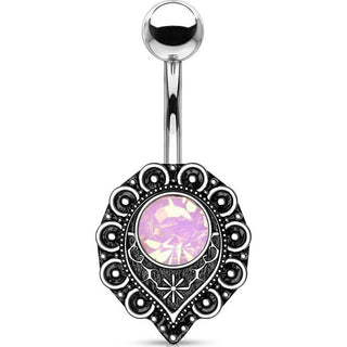 Bauchnabelpiercing Vintage Opal Silber