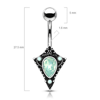 Bauchnabelpiercing Vintage Opal Silber