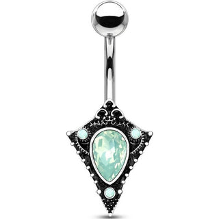 Bauchnabelpiercing Vintage Opal Silber