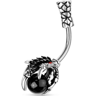 Bauchnabelpiercing Drachenklaue Silber
